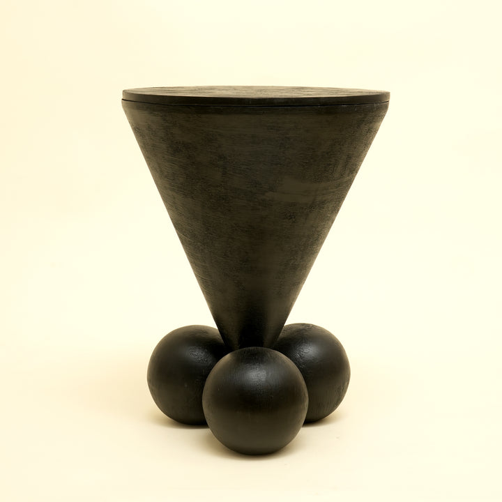 Table d'appoint en bois et métal - Noir