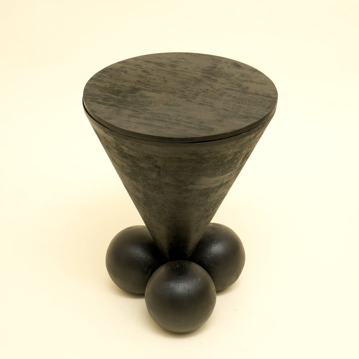 Table d'appoint en bois et métal - Noir