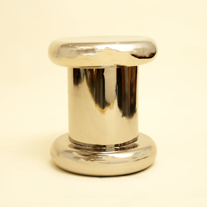 Glanzende nikkelen bijzettafel - nikkel