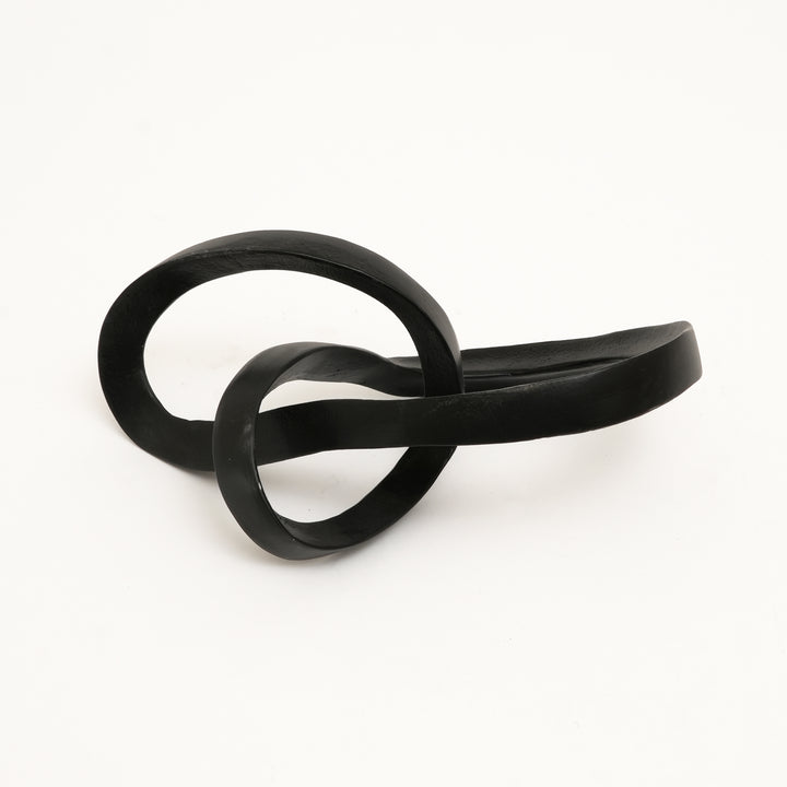 Interlocking Loop Aluminium Sculpture – Black