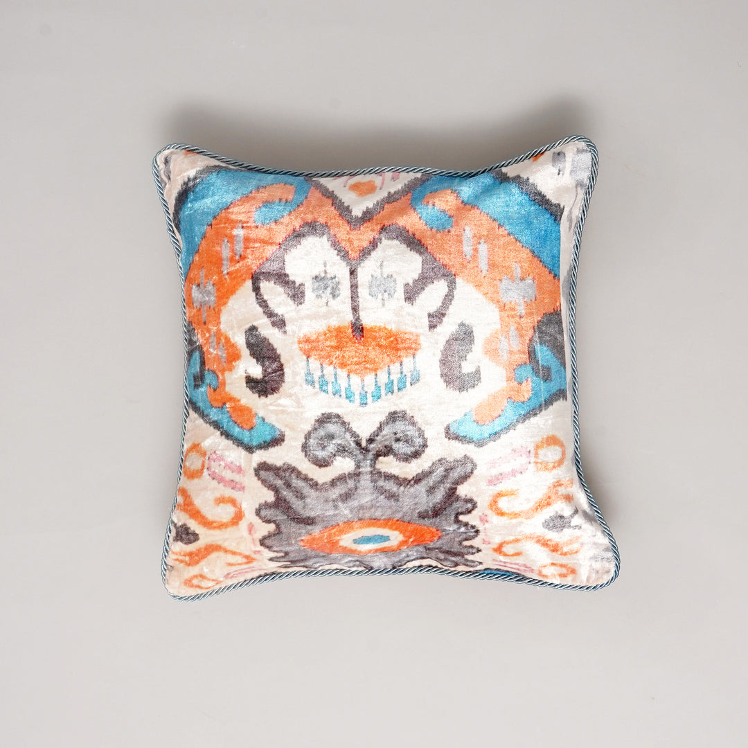 HOUSSE DE COUSSIN IMPRIMÉE EN COTON VISCOSE AVEC PIPING - DELHI-1156
