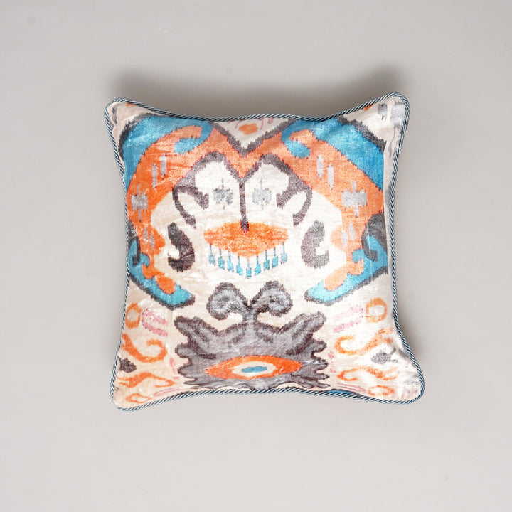 HOUSSE DE COUSSIN IMPRIMÉE EN COTON VISCOSE AVEC PIPING - DELHI-1156