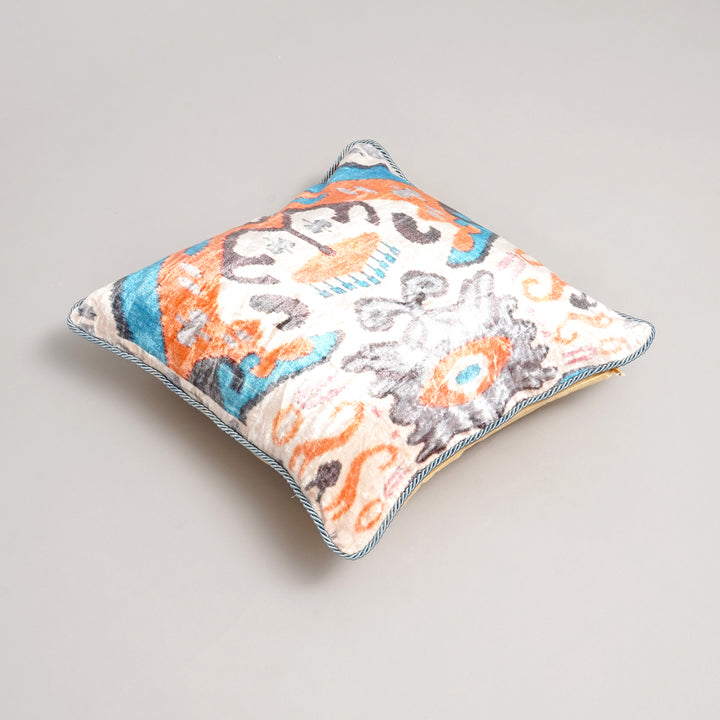 HOUSSE DE COUSSIN IMPRIMÉE EN COTON VISCOSE AVEC PIPING - DELHI-1156