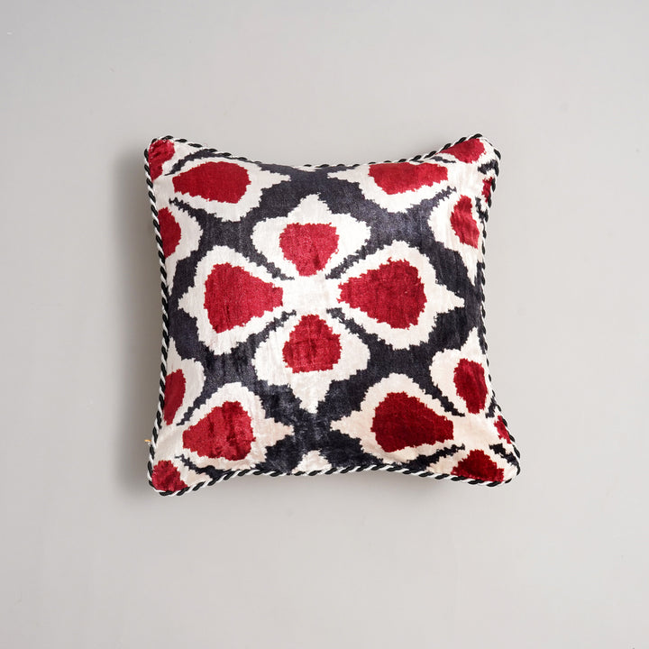 HOUSSE DE COUSSIN IMPRIMÉE EN COTON VISCOSE AVEC PIPING