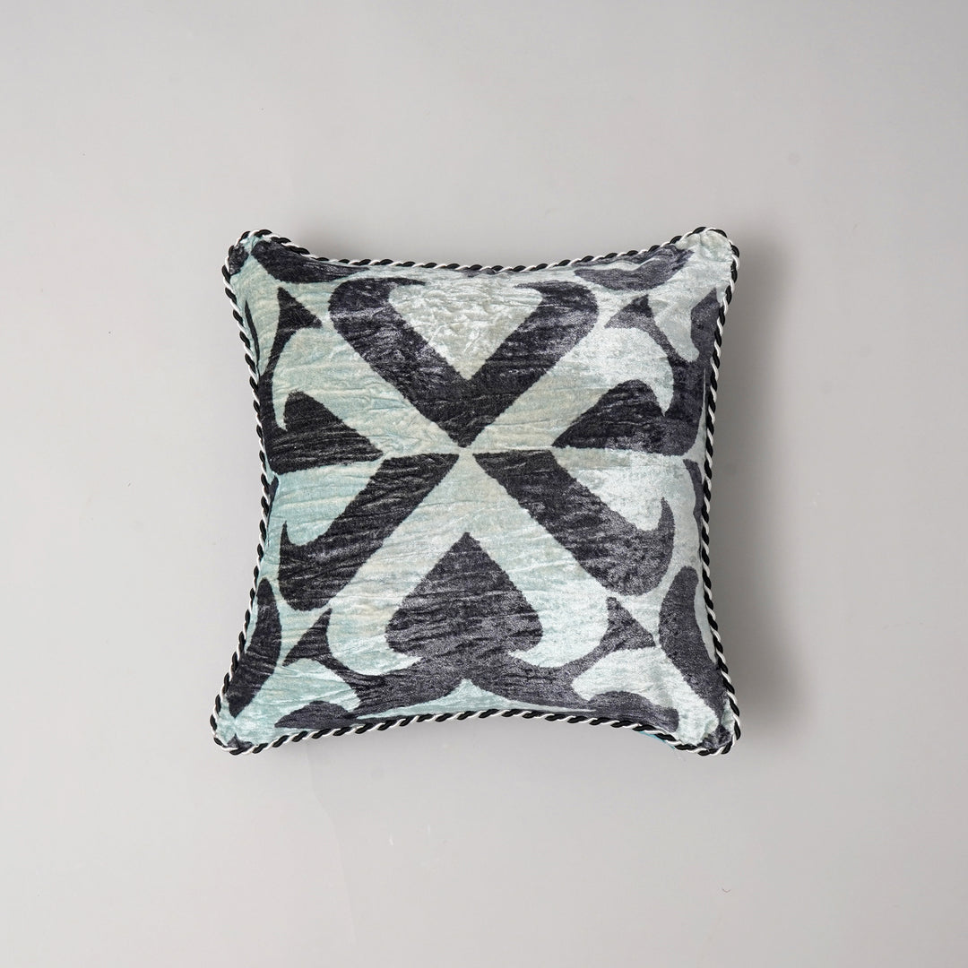HOUSSE DE COUSSIN IMPRIMÉE EN COTON VISCOSE AVEC PIPING