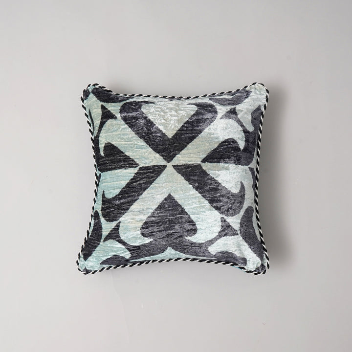 HOUSSE DE COUSSIN IMPRIMÉE EN COTON VISCOSE AVEC PIPING