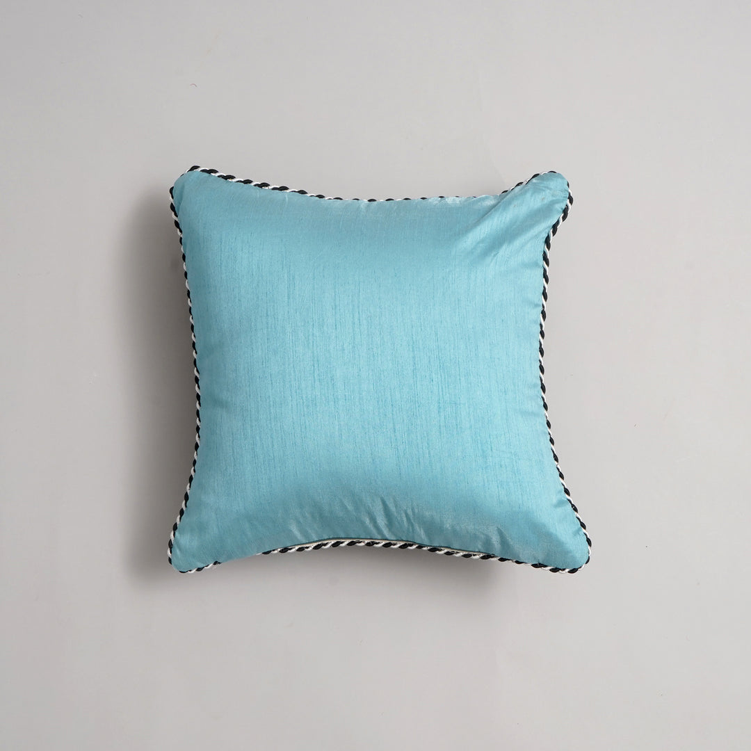 HOUSSE DE COUSSIN IMPRIMÉE EN COTON VISCOSE AVEC PIPING