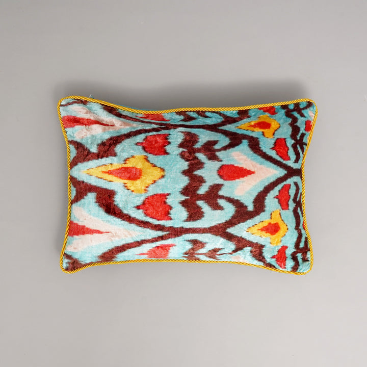HOUSSE DE COUSSIN IMPRIMÉE EN COTON VISCOSE AVEC PIPING