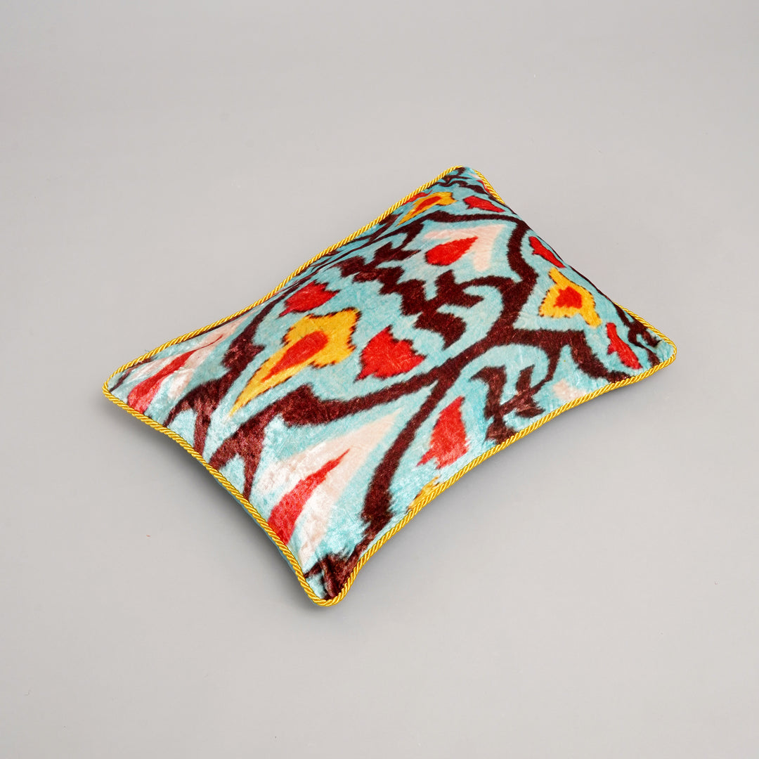 HOUSSE DE COUSSIN IMPRIMÉE EN COTON VISCOSE AVEC PIPING