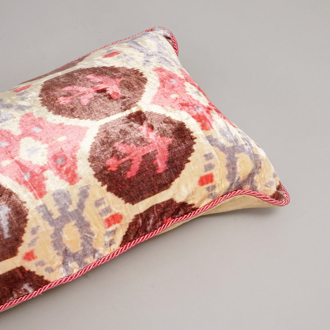 HOUSSE DE COUSSIN IMPRIMÉE EN COTON VISCOSE AVEC PIPING - DELHI-1163
