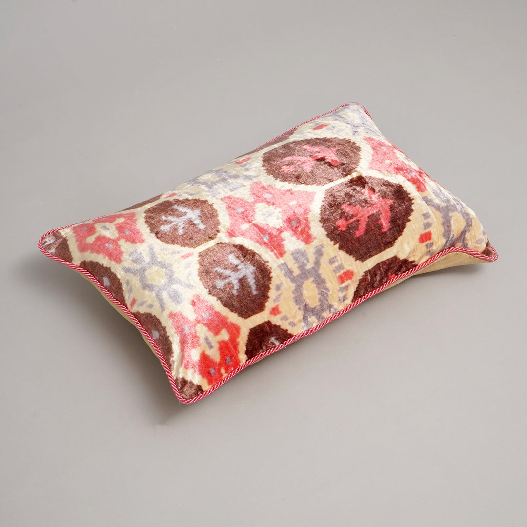 HOUSSE DE COUSSIN IMPRIMÉE EN COTON VISCOSE AVEC PIPING - DELHI-1163