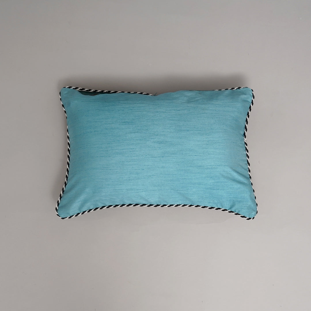 HOUSSE DE COUSSIN IMPRIMÉE EN COTON VISCOSE AVEC PIPING