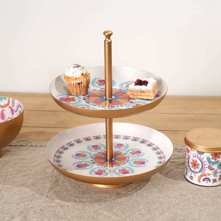 2-Tier Cake Stand – Metal Dessert Display Stand for Parties & Events
