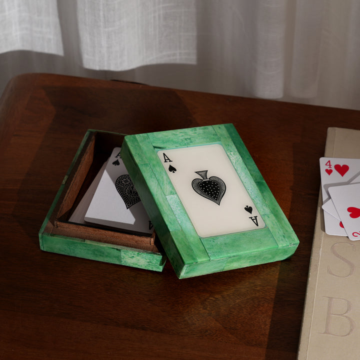 Emarald Ace playing cards box