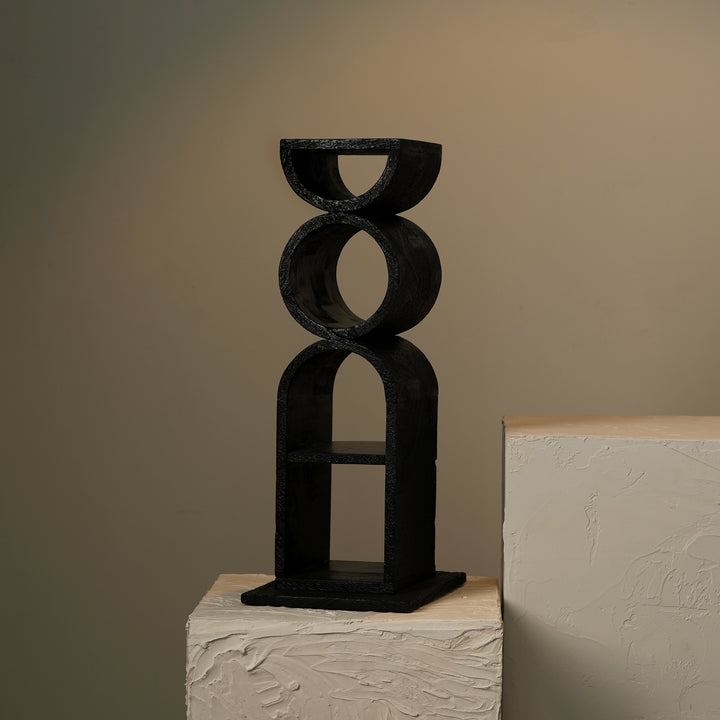 Houten standaard (20X17X44) - Zwart