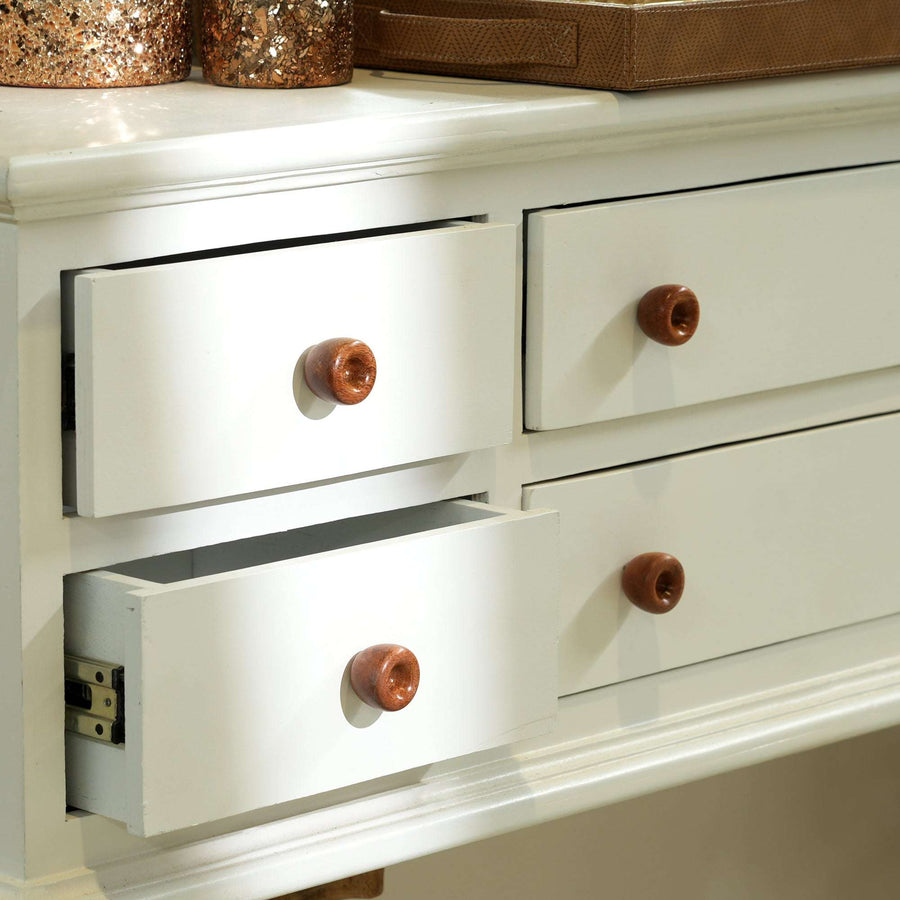 Brown Acorn Mango Wood Cabinet Knobs Set of 6