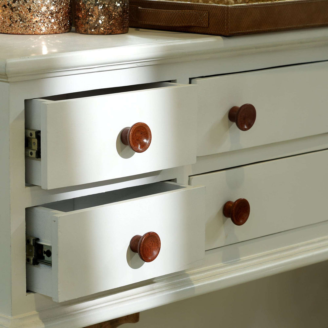 Brown Layered Mango Wood Knobs Set of 6