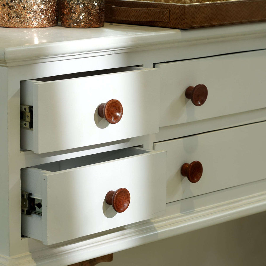 Brown Layered Mango Wood Knobs Set of 6