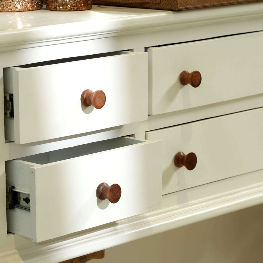 Brown Push-Pin Wooden Cabinet Drawer Knobs 6 Pack