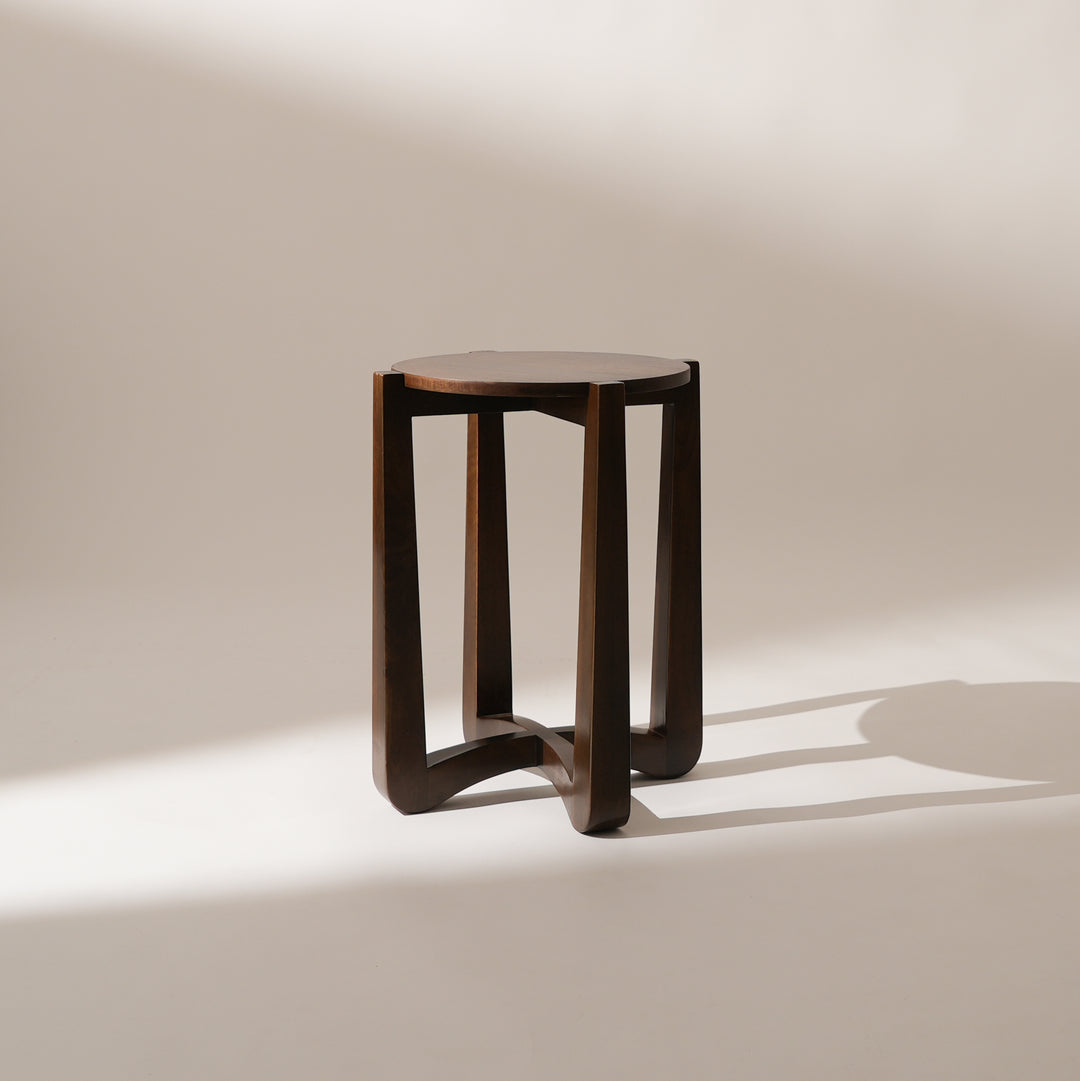 Four Legged Wood End Table 
 - Dark Brown