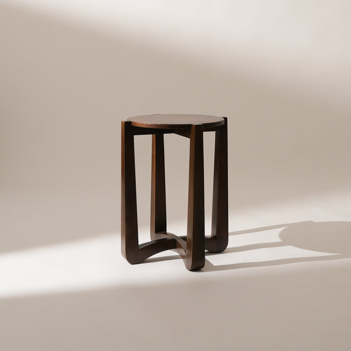 Four Legged Wood End Table 
 - Dark Brown