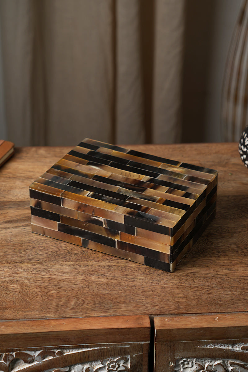 Set di 3 Scatole Decorative in Resina con Motivo – Soluzione di Stoccaggio Chic - ABW22-032272