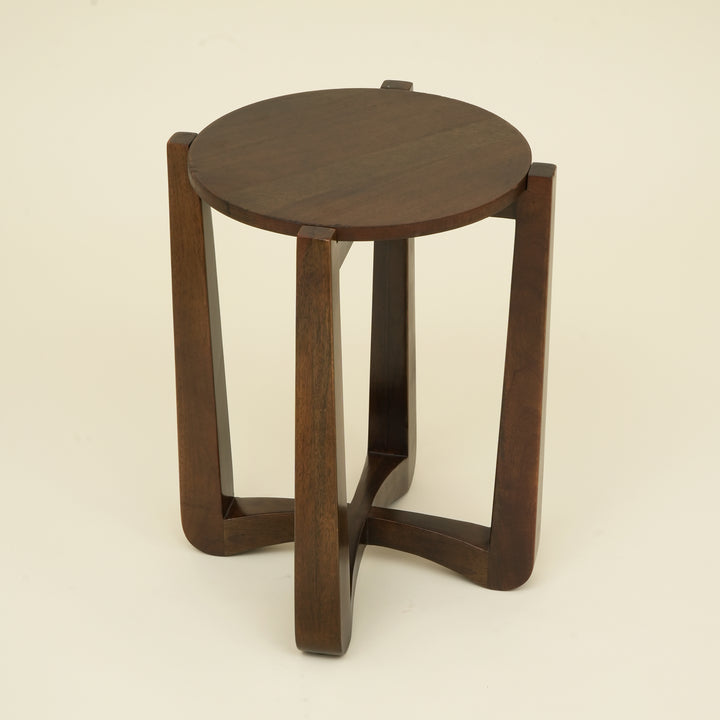 Four Legged Wood End Table 
 - Dark Brown