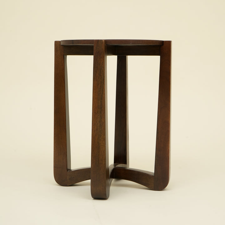 Four Legged Wood End Table 
 - Dark Brown