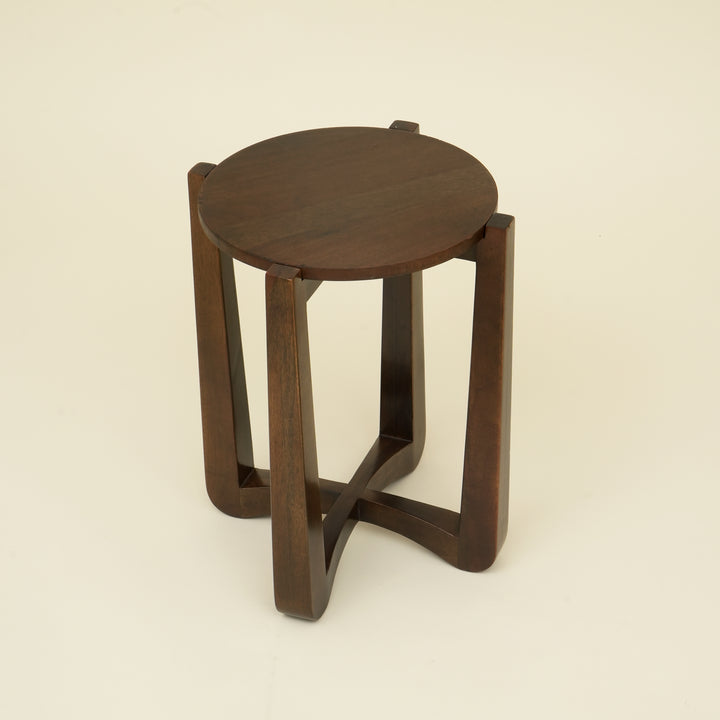 Four Legged Wood End Table 
 - Dark Brown