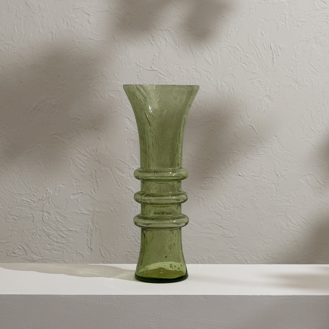 Glass Vase (15X15X40) - Green