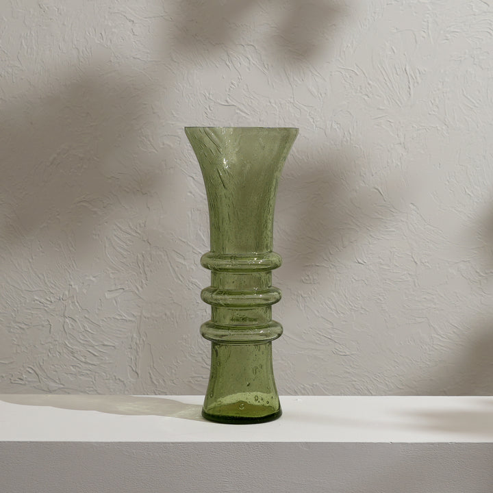 Glass Vase (15X15X40) - Green
