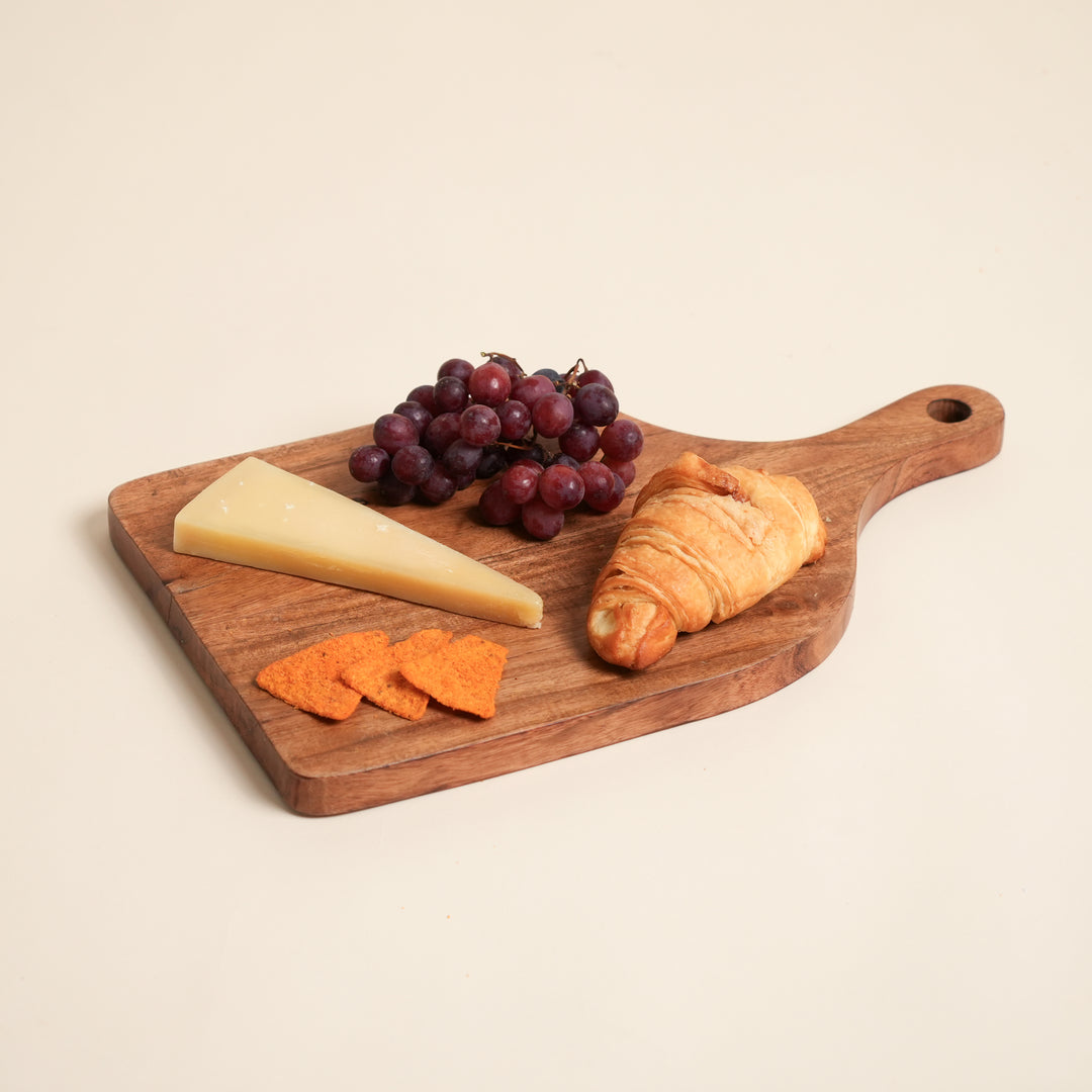 Solid Acacia Wood Chopping Board with Handle 24x40cm