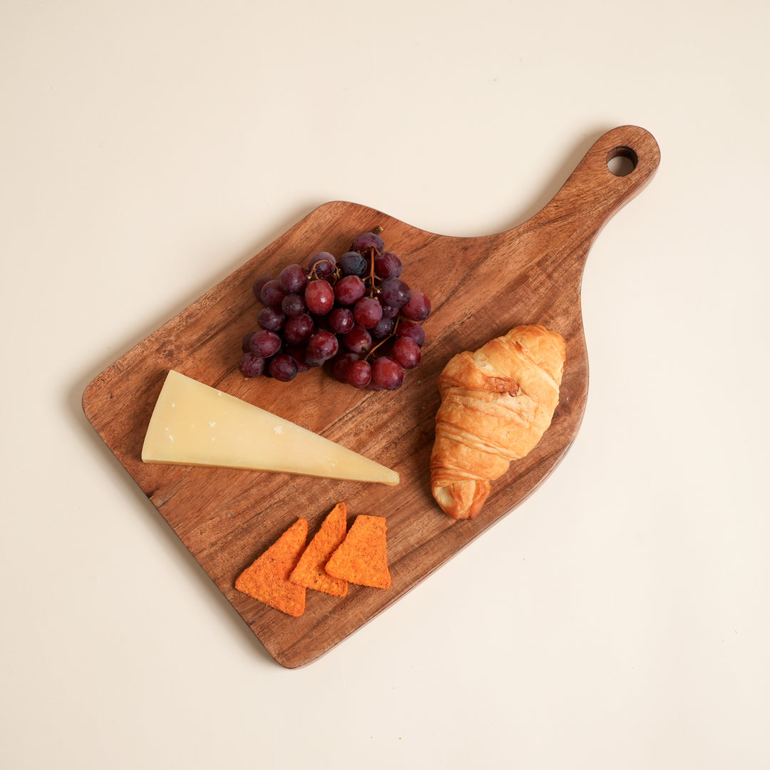 Solid Acacia Wood Chopping Board with Handle 24x40cm