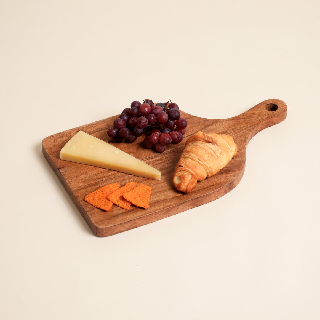 Solid Acacia Wood Chopping Board with Handle 24x40cm