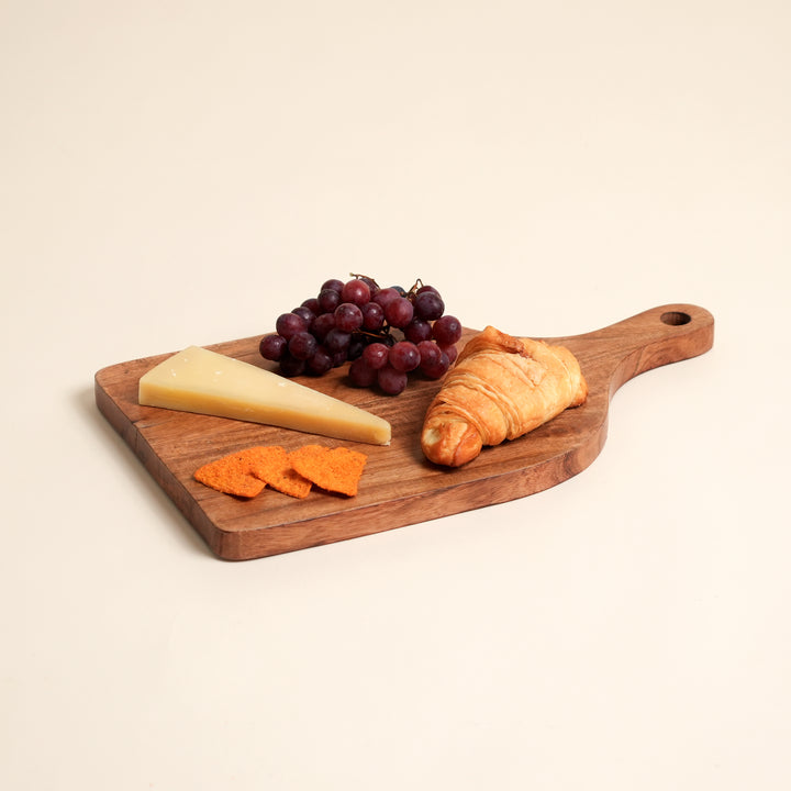 Solid Acacia Wood Chopping Board with Handle 24x40cm