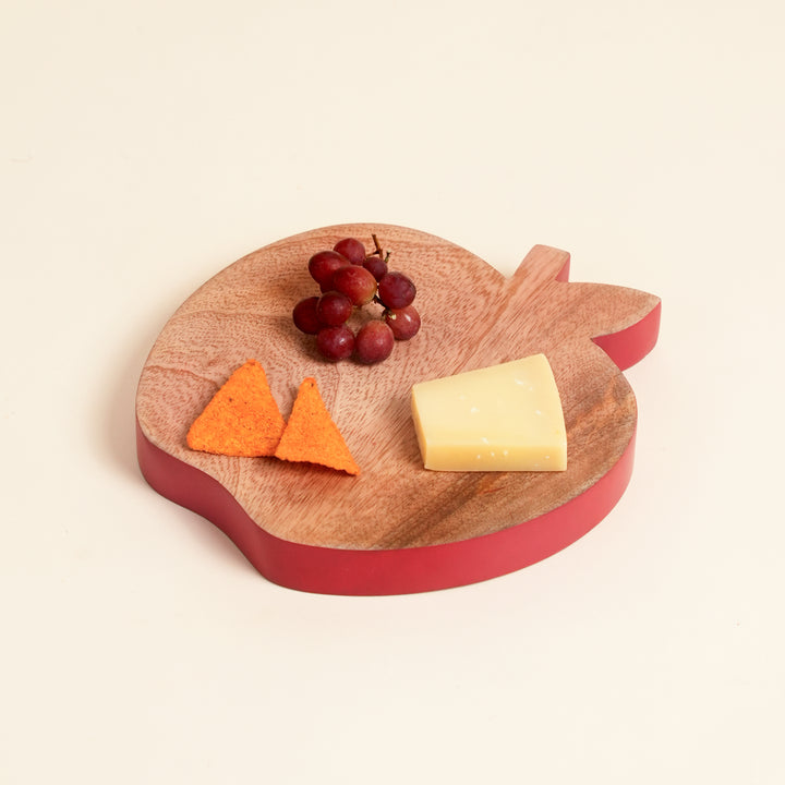 Apple Mango Wood Serving Board with Colour Edge Trim