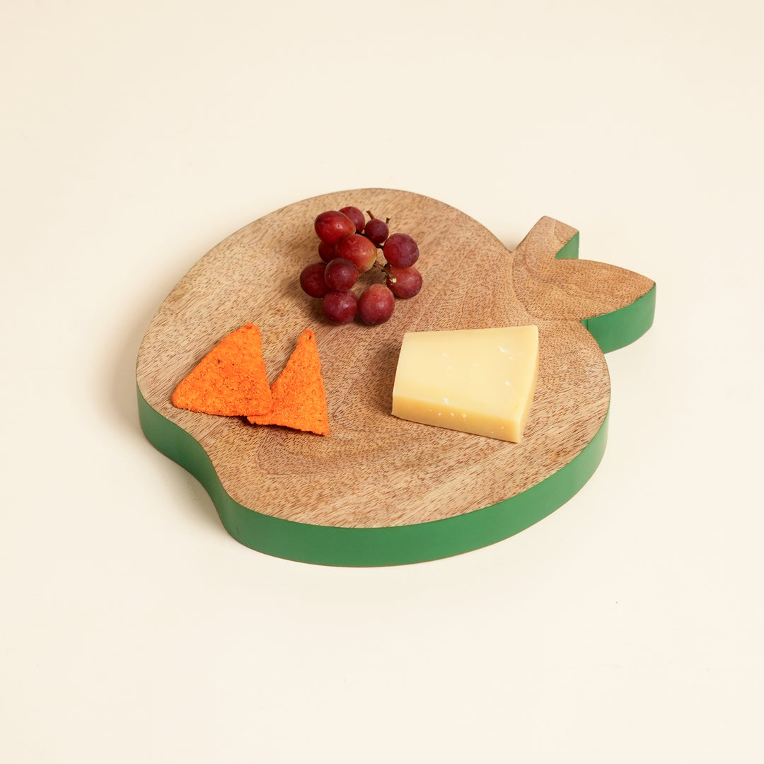 Apple Mango Wood Serving Board with Colour Edge Trim