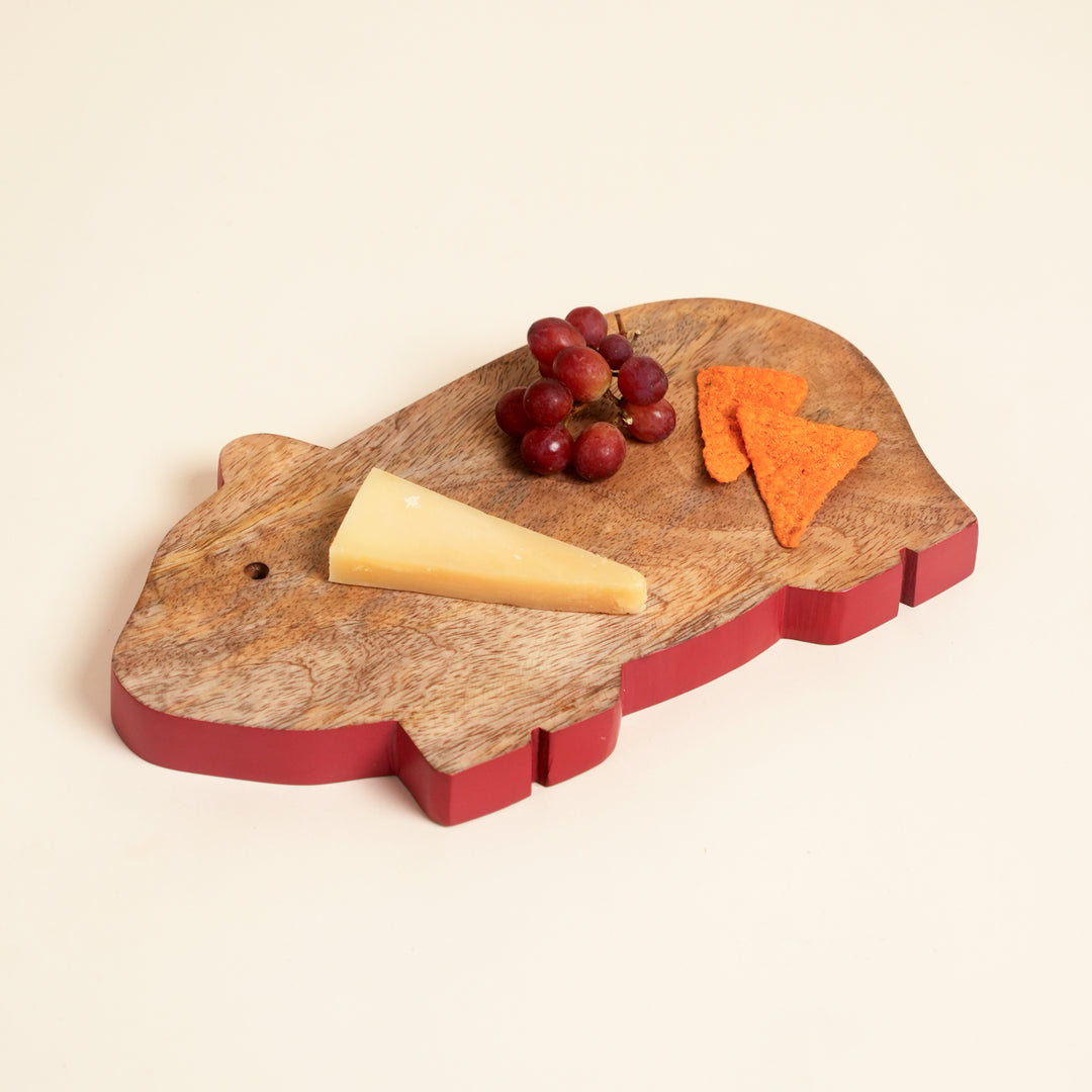 Guinea Pig Mango Wood Serving Board with Colour Edge