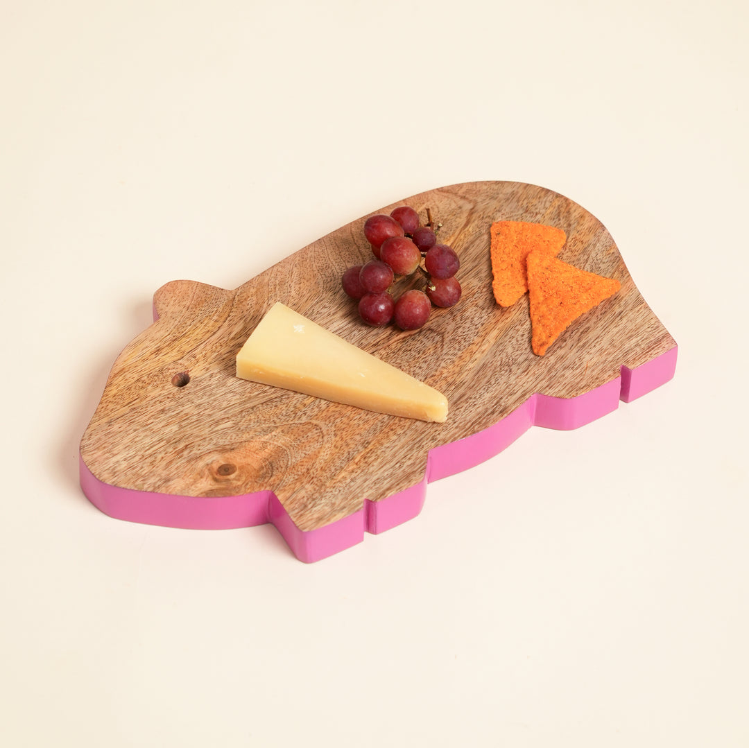 Guinea Pig Mango Wood Serving Board with Colour Edge