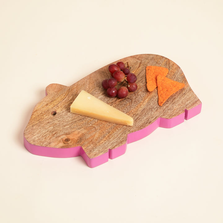 Guinea Pig Mango Wood Serving Board with Colour Edge