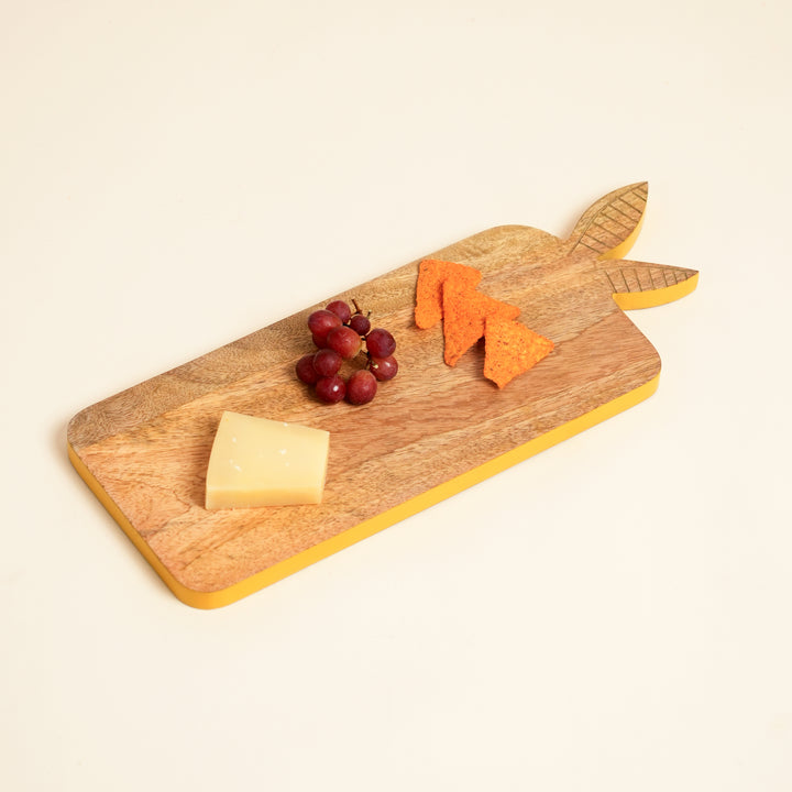 Bunny Mango Wood Serving Board with Colour Edge Trim
