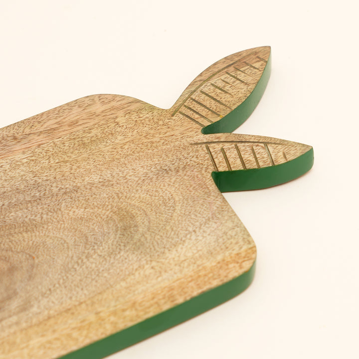 Bunny Mango Wood Serving Board with Colour Edge Trim