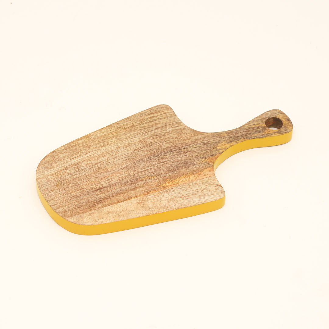 Citron Mango Wood Serving Board with Handle Design