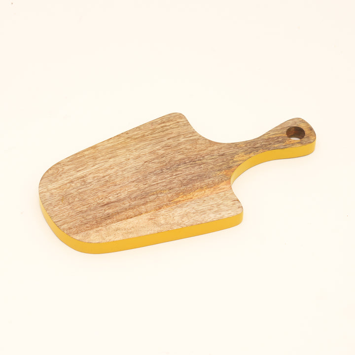 Citron Mango Wood Serving Board with Handle Design