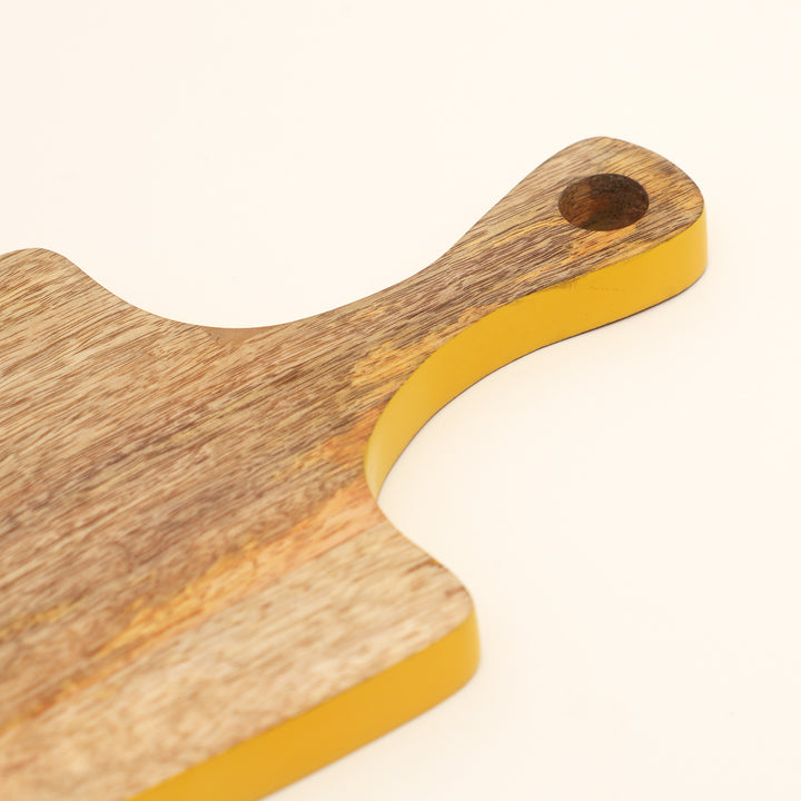 Citron Mango Wood Serving Board with Handle Design