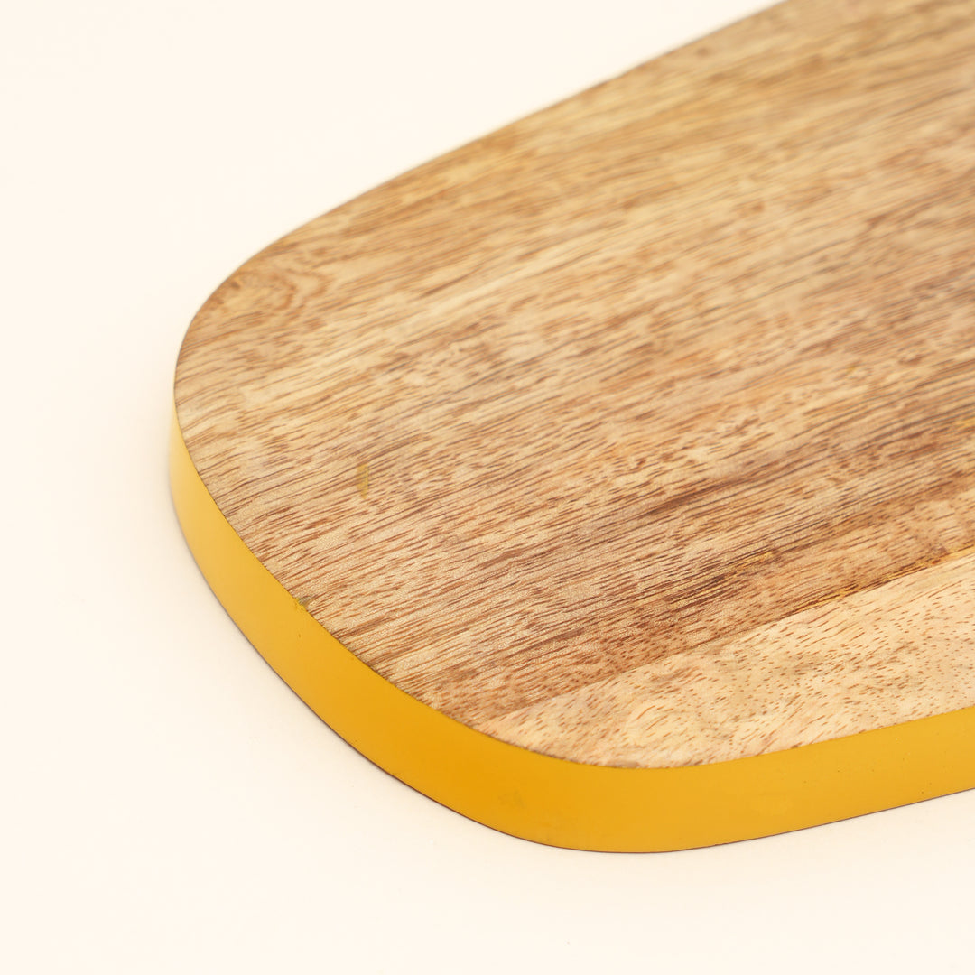 Citron Mango Wood Serving Board with Handle Design
