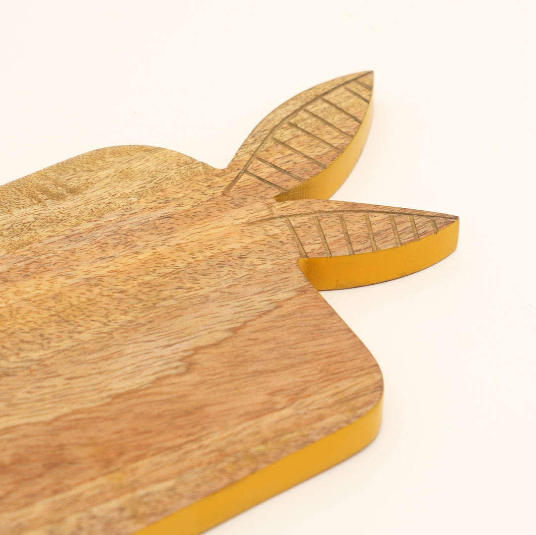 Bunny Mango Wood Serving Board with Colour Edge Trim