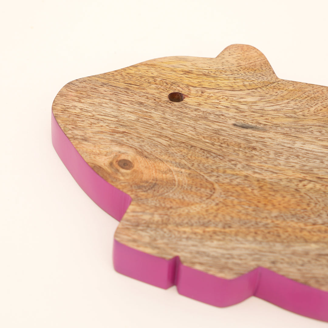 Guinea Pig Mango Wood Serving Board with Colour Edge