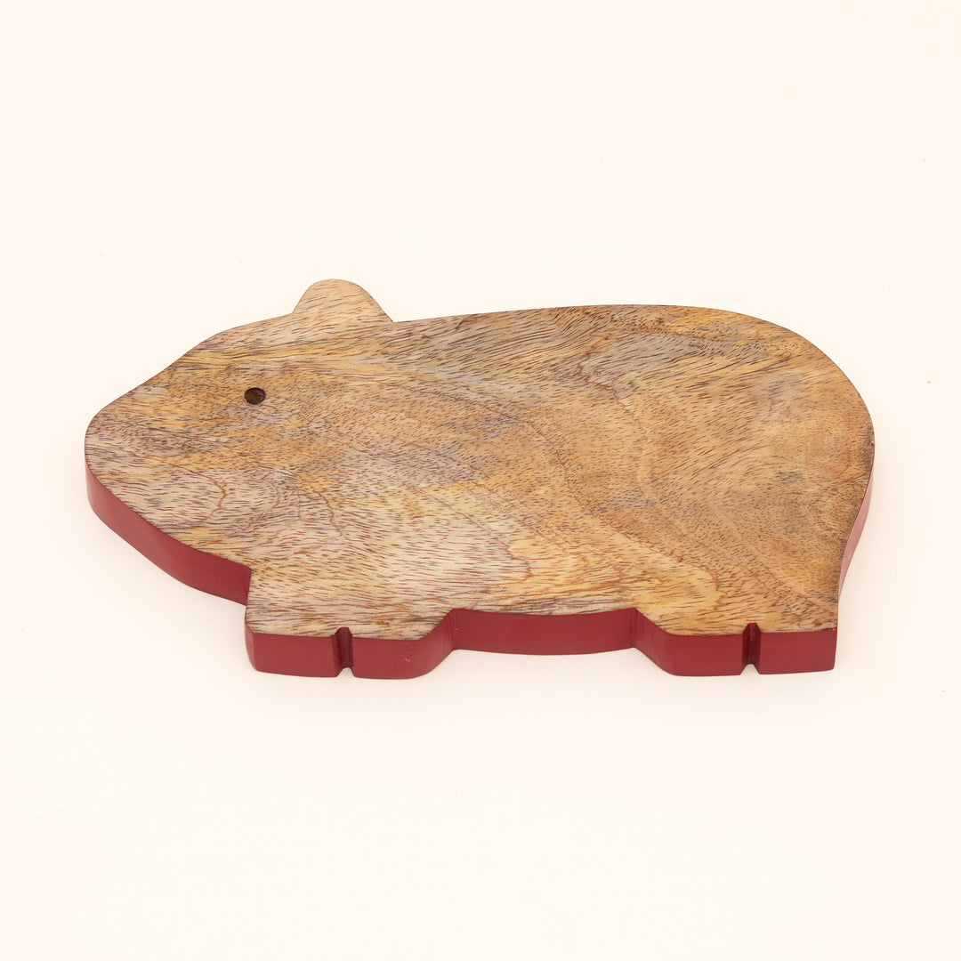 Guinea Pig Mango Wood Serving Board with Colour Edge