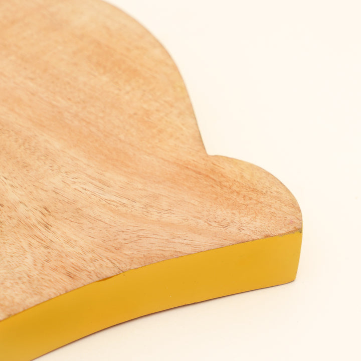 Cat Shaped Mango Wood Serving Board with Colour Edge